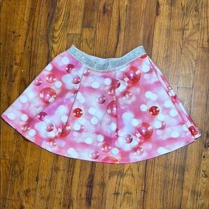 JUNIOR GAULTIER Girl's Pink Bubble Skater Skirt‎ Silver Elastic Waistband 14A